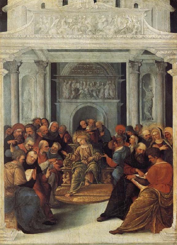 Lodovico Mazzolino Christ Disputing with the Doctors oil painting image